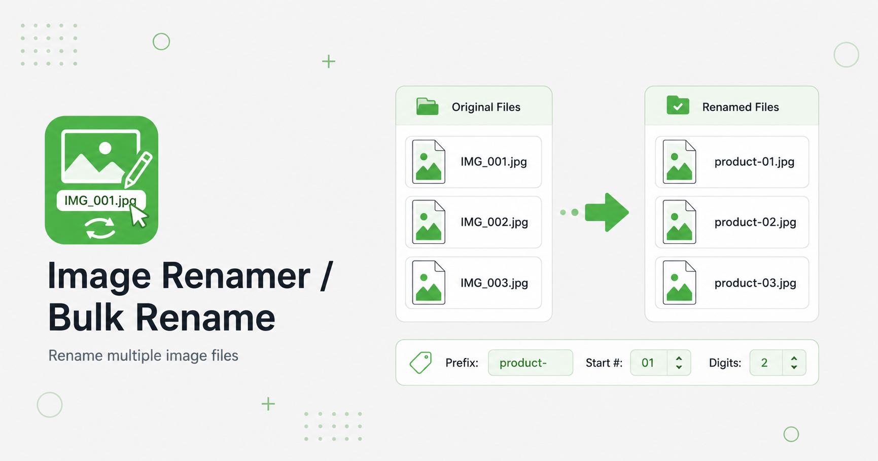 Image Renamer / Bulk Rename preview